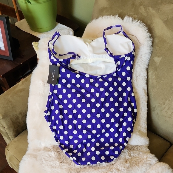 NWT Kate Spade Purple Polka Dot Swimsuit-Size XL - Picture 4 of 4